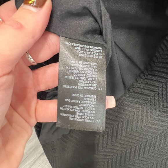 $318 Reiss Black Textured Asymmetric Zip Lyndon Jacket size 6 - Picture 12 of 13